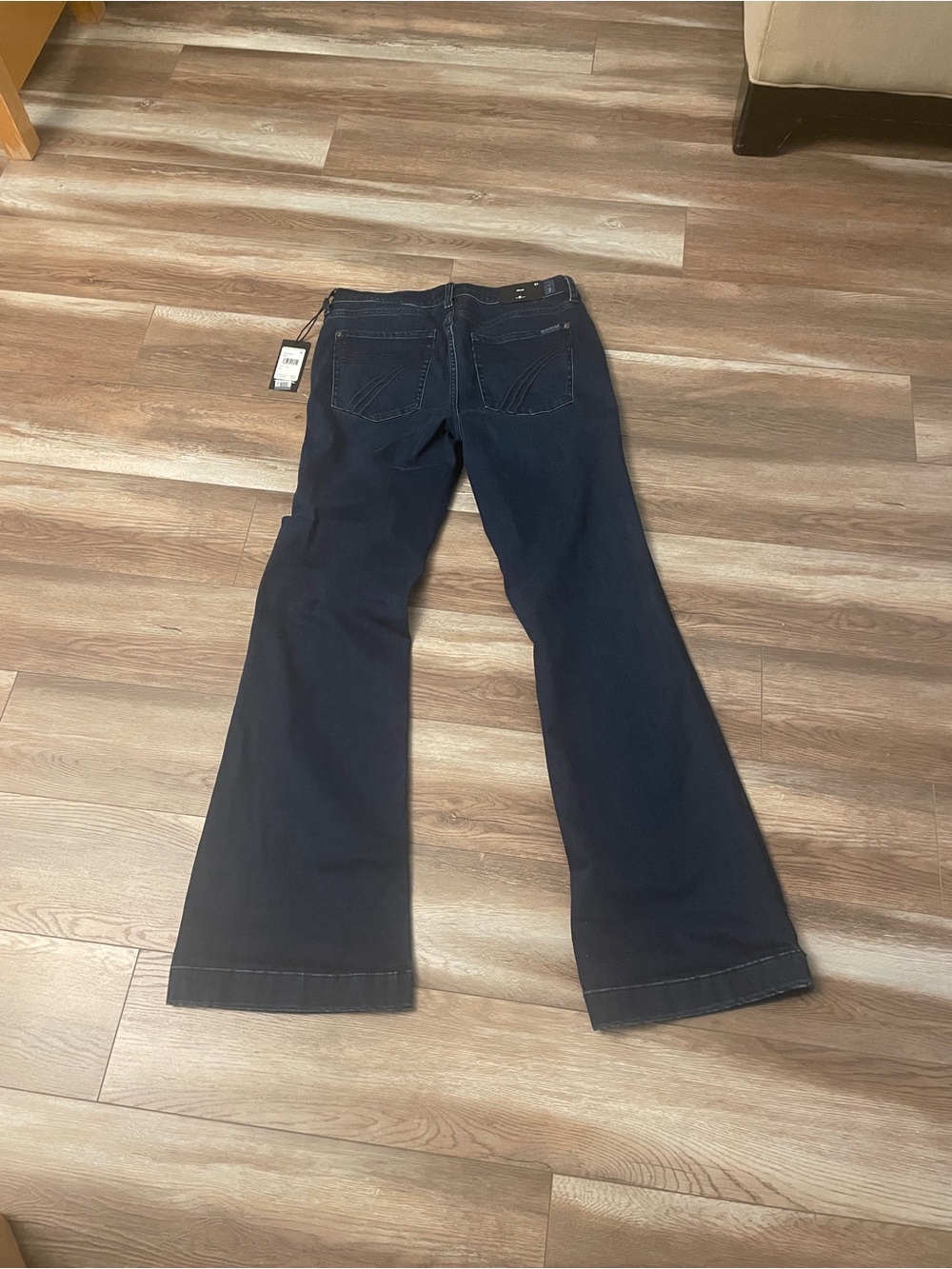 7 For All Mankind Dark Navy Wide-Leg Flare Jeans